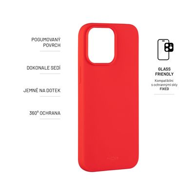 Zadní pogumovaný kryt FIXED Story pro Apple iPhone 14 Pro Max, červený