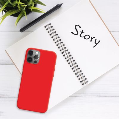 Zadní pogumovaný kryt FIXED Story pro Apple iPhone 14 Pro Max, červený
