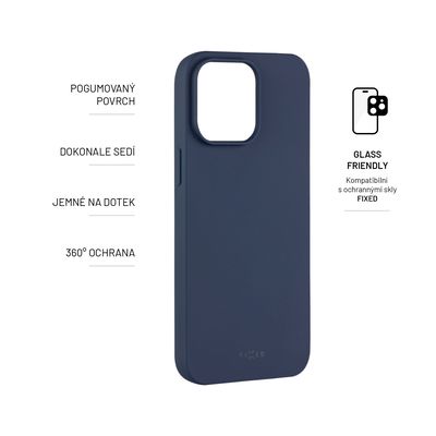 Zadní pogumovaný kryt FIXED Story pro Apple iPhone 14 Pro Max, modrý