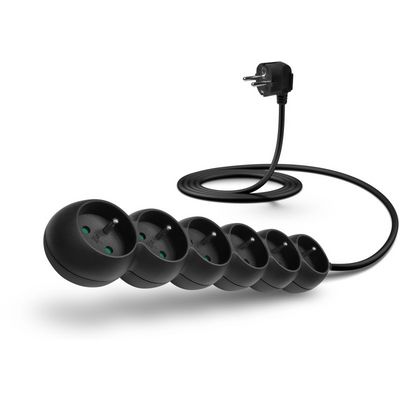 Connect IT prodlužovací kabel 230 V, 6 zásuvek, 2m, bez vypínače (černý)