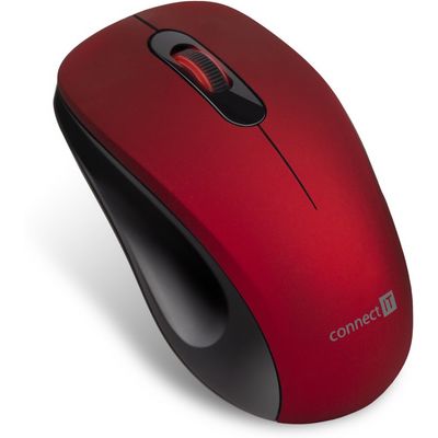 Connect IT MUTE bezdrátová optická tichá myš, červená