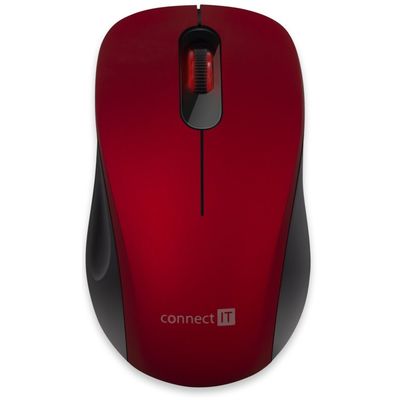 Connect IT MUTE bezdrátová optická tichá myš, červená