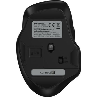 Connect IT Dual SmartSwitch bezdrátová myš, USB-A + C, šedá