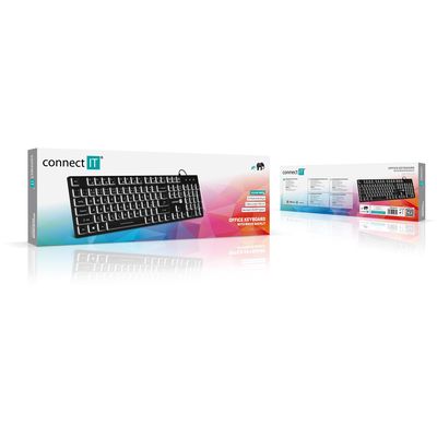 Connect IT Chocolate WhiteStar kancelářská podsvícená klávesnice, CZ + SK, černá