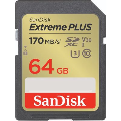 SanDisk Extreme PLUS SDXC 64GB 170MB/s UHS-I U3 Class 10