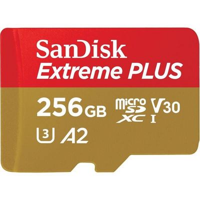SanDisk Extreme PLUS microSDXC 256GB 200MB/s UHS-I U3 Class 10 + Adaptér