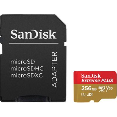 SanDisk Extreme PLUS microSDXC 256GB 200MB/s UHS-I U3 Class 10 + Adaptér