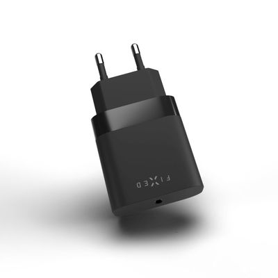 Síťová nabíječka FIXED s USB-C výstupem a podporou PD, 20W, černá