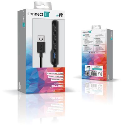 Connect IT USB-A hub USB 3.0, externí, černý