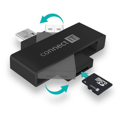 Connect IT USB čtečka eObčanek a čipových karet, černá