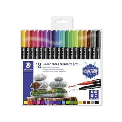 STAEDTLER Permanentní popisovače Twin-tip, 18 barev, 0,4/2,0 mm, oboustranné 3187 TB18