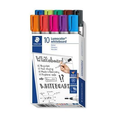 STAEDTLER Popisovače na bílou tabuli Lumocolor 351, 10 barev, 2 mm, kulatý hrot 351 B10