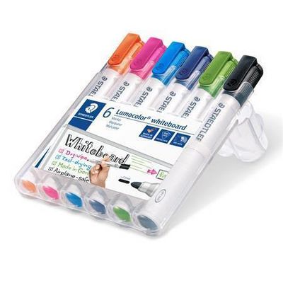 STAEDTLER Popisovače na bílou tabuli Lumocolor 351, 6 barev, 2 mm, kulatý hrot 351 WP6-1