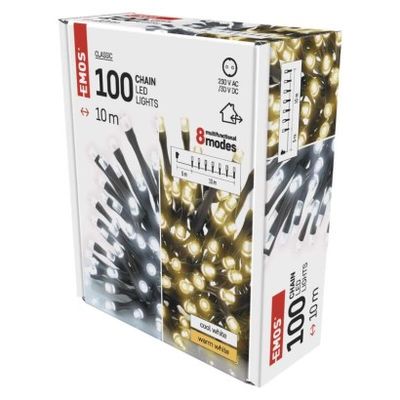 LED vánoční řetěz 2v1, 10 m, venkovní i vnitřní, teplá/studená bílá, programy