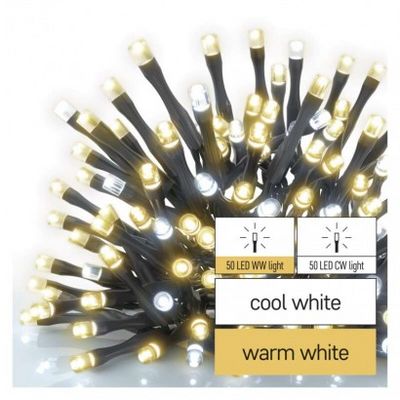 Standard LED spojovací vánoční řetěz, 10 m, venkovní, teplá/studená bílá
