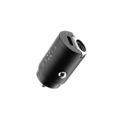 Autonabíječka FIXED s 2xUSB-C výstupem v miniaturním provedení, podpora PD, 30W, černá