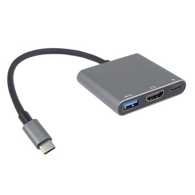 PremiumCord Adaptér USB-C na HDMI + USB3.0 + PD, rozlišení 4K a FULL HD 1080p