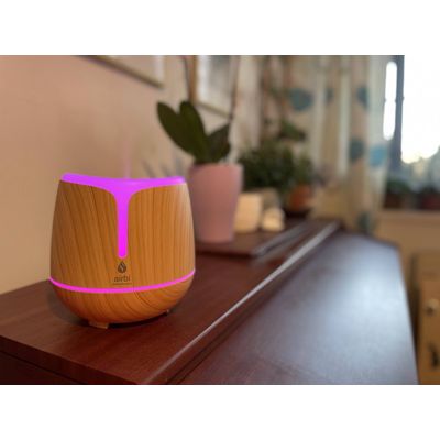 Aroma difuzér s bluetooth reproduktorem a osvětlením Airbi SONIC - světlé dřevo