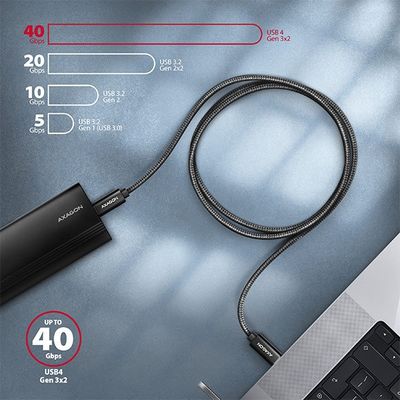 AXAGON BUCM432-CM10AB, NewGEN+ kabel USB-C <-> USB-C, 1m