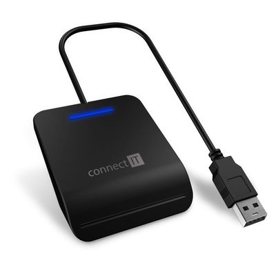 CONNECT IT USB čtečka eObčanek a čipových karet, černá
