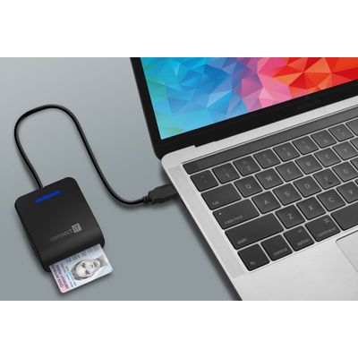 CONNECT IT USB čtečka eObčanek a čipových karet, černá