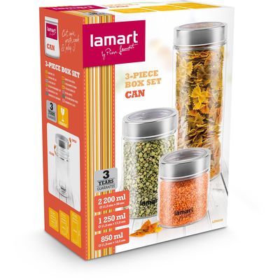 Lamart LT6010 3dílná sada skleněných dóz CAN