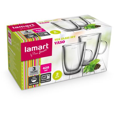 Lamart LT9008 2dílná sada termo sklenic TEA VASO, 420 ml