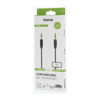 Hama audio kabel jack 3.5 mm, 1,5m, slim
