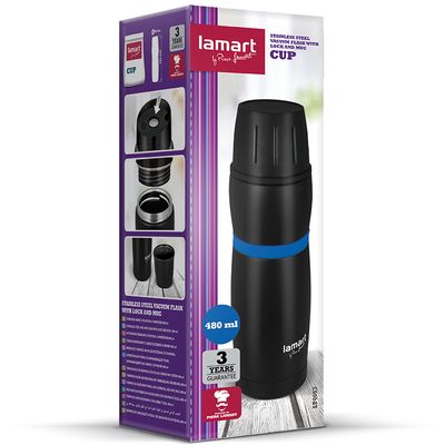 Lamart LT4053 Termoska CUP 480 ml, černo-modrá
