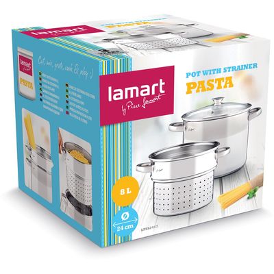 Lamart LTSS2417 Nerezový hrnec na těstoviny PASTA, 8 l
