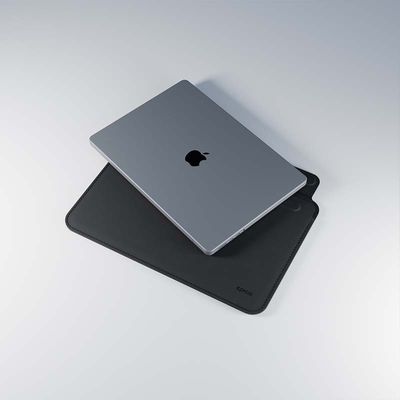 EPICO Kožený obal pro Apple MacBook Pro 14 - černý