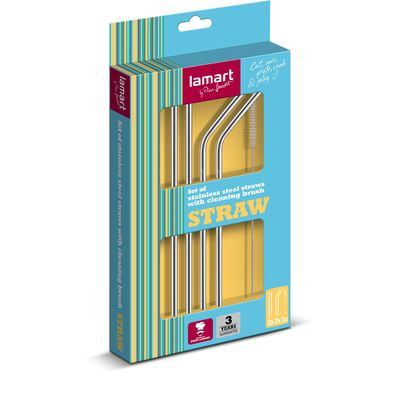 Lamart LT7052 5dílná sada nerezových brček STRAW