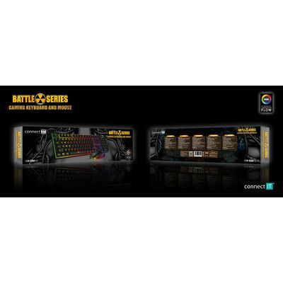 CONNECT IT BATTLE herní combo drátová klávesnice + myš, CZ + SK layout, černá