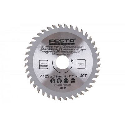 Festa Kotouč pilový do dřeva TCT, O 125 x 2,8 x 22,2 mm, 40 zubů