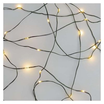LED vánoční nano řetěz zelený, 4 m, venkovní i vnitřní, teplá bílá, časovač - rozbalené / použité