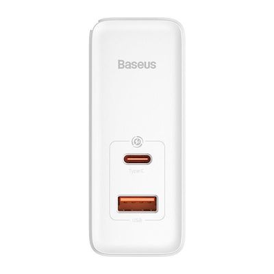 Baseus GaN5 Pro rychlonabíjecí adaptér USB-C + USB-A 100W bílá