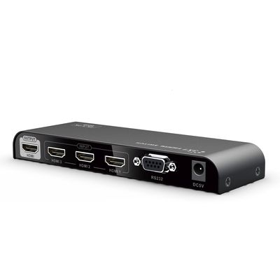 PremiumCord 4Kx2K@60Hz HDMI switch 3:1 kovový s dálkovým ovladačem a napájecím adaptérem