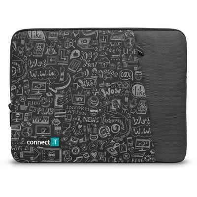 CONNECT IT Doodle pouzdro pro notebook 15.6, černé