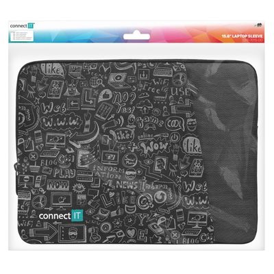 CONNECT IT Doodle pouzdro pro notebook 15.6, černé