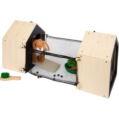 small foot Plyšový králík v králíkárně s výběhem