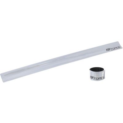 reflexní pásek FORCE samonavíjecí 38 cm - stříbrný