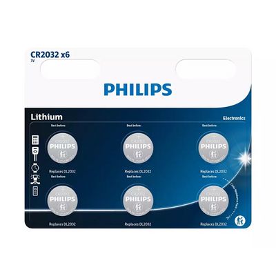 PHILIPS CR2032P6/01B Minicells Baterie, Lithium (6ks)