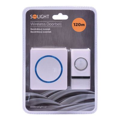 Solight bezdrátový zvonek, do zásuvky, 120m, bílý
