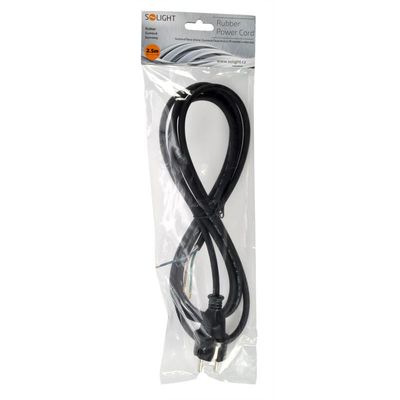 Solight flexo kabel, 3x 1mm2, gumová, černá, 2,5m