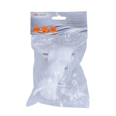 Solight rozbočka s podpěrou, 3 x 10A, bílá
