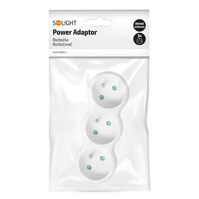 Solight rozbočka, 3 x 10A, bílá