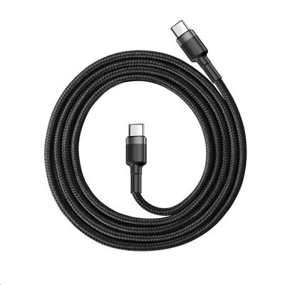 Baseus Cafule Series nabíjecí/datový kabel USB-C na USB-C PD2.0 60W Flash 2m, šedá-černá