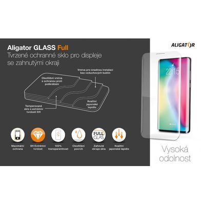 ALIGATOR Full Cover tvrzené sklo, celoplošné, pro Samsung Note 10, transparentní - rozbalené / použité