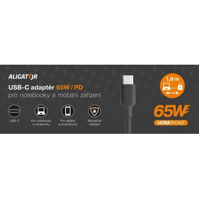 Aligator chytrý USB-C adaptér Power Delivery 65W