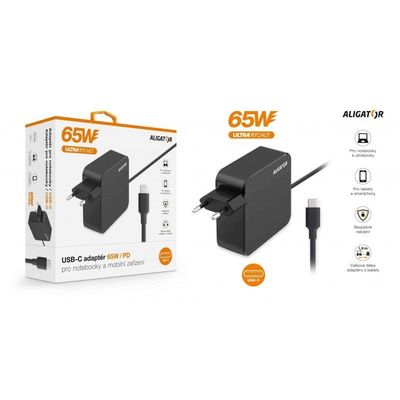 Aligator chytrý USB-C adaptér Power Delivery 65W
